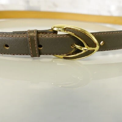 DE COLECCIÓN Cinturón Mujer Pequeño Gris Cuero Formal Delgado Moda Vestido Hecho a Mano Y2K Foto 1 de 4