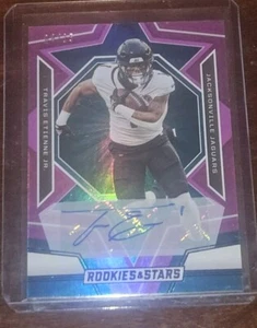 #4/15 2023 PANINI ROOKIES & STARS TRAVIS ETIENNE JR PINK AUTO JAGUARS - Picture 1 of 3