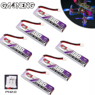 6Pcs 3.8V 300mAh 1S GNB LiPo Battery HV LiHV 60/120C PH2.0 for Inductrix FPV BNF - Image 1 of 4