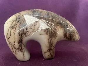 Navajo Keramik Pferdehaar Bär Skulptur von "SS" Navajo - Bild 1 von 6