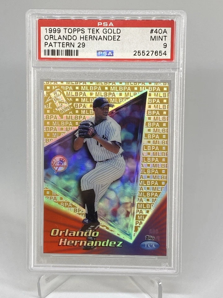 1999 Topps Tek Orlando Hernandez GOLD  /10 NY YANKEES PSA 9 MINT POP 2 - Image 1 of 4