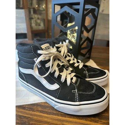 Vans Sk8 Mid Top Youth Black White Suede Skate Shoes Size 3 Youth - Image 1 of 4