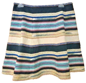 Chloe Oliver Anthropologie  Haley A-line Full Flirty Mini Skirt-Striped Size 8 - Picture 1 of 5
