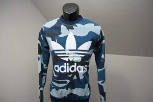 Adidas Sweatshirt Camo Fleece Athletic Pullover Sweater Mens Sz Small - Picture 1 of 7