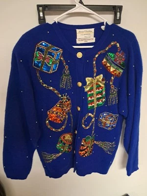 Suéter de Navidad True Vintage 1994 Marisa Christina Classics - XL - Con cuentas usado en excelente estado Foto 1 de 4