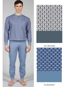 Pigiama uomo in jersey di cotone caldo con polsini Bip Bip 7147 - Picture 1 of 1