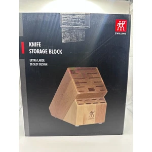 Zwilling Knife Storage Block Extra Large 20 Slot Hardwood Holder Organizer - Picture 1 of 4