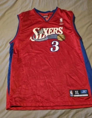 ALLEN IVERSON Philadelphia 76ers Vintage Reebok #3 Red Jersey Men's XL SIXERS - Image 1 of 4