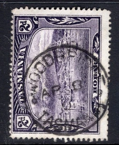 Tasmania WOODBRIDGE pmk on 2d pictorial rated S+ (6#) by Hardinge - Bild 1 von 1