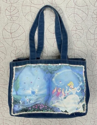 Bolso de hombro vintage Y2K Disney Resort Cenicienta con cuentas lentejuelas lona Foto 1 de 4