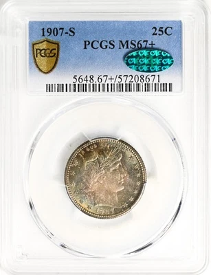 1907-S BARBER 25C PCGS MS 67+ - Image 1 of 4