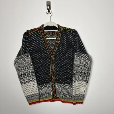 限量开衫毛衣女式小号 Fair Isle 羊毛安哥拉复古香港 — 第 1/4 张图片