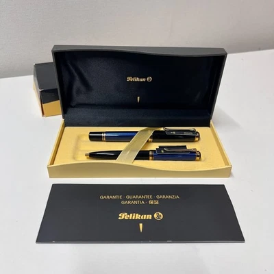 Pelikan Souveran издание M600 перьевая ручка синий черный BB новый в коробке 14K + K600 шариковая ручка - Изображение 1 из 4