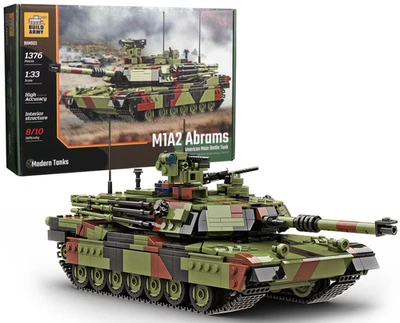 Buildarmy USA M1A2 Abrams Main Battle Tank Brick Model Building Block 1376pcs - Image 1 of 4