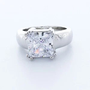 3.10ct G-VS1 Princess Natural Diamond 950 PL. Solitaire Engagement Ring - Picture 1 of 7