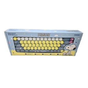 Clavier d'ordinateur sans fil Miniso Snoopy Peanuts bleu jaune neuf - Photo 1/3