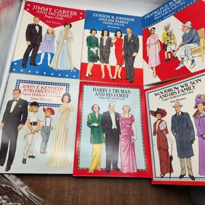 Libros de muñecas de papel familiares presidentes demócratas NUEVO Kennedy lote de 6 educativos  Foto 1 de 4