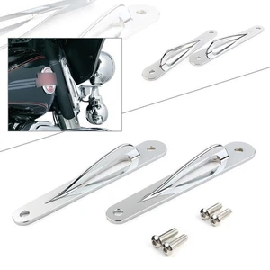 For Harley Touring Ultra Limited FLHTK Chrome Custom Tie-Down Brackets Teardrop - Picture 1 of 12