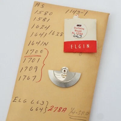 Elgin 663 Oscillating Weight Watch Automatic Part #1143 Brand New Stock (C6D7) - Image 1 of 2