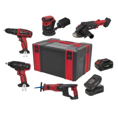 Sealey CP20VCOMBO2 CP20V Series 5 x 20V Cordless Tool Combo Kit - 2 Batteries - Image 1 of 4