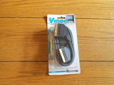  High Quality Scart TV Lead Gold Fully Wired Male to Male Cable 1.8 Metres long. - Image 1 of 3