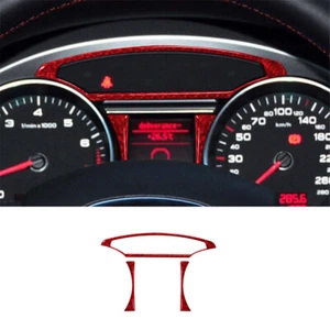 Red Carbon Fiber Interior Dashboard Speedometer Cover Trim For Audi Q7 2007-2015 - Picture 1 of 12
