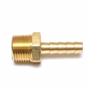Straight 1/4 Hose ID to 3/8 Male Npt Brass Barbed Fitting Water Oil Gas Air Fuel - Picture 1 of 8