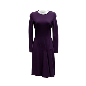 Vestido Stella McCartney Talla 36 Ciruela Púrpura Plisado Asimétrico Preppy Carrera - Imagen 1 de 9