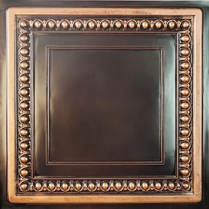 Faux Tin Ceiling Tiles 2'x2' PVC 3D Wall Panels PL06 Traditional copper 10Pcs - Picture 1 of 21