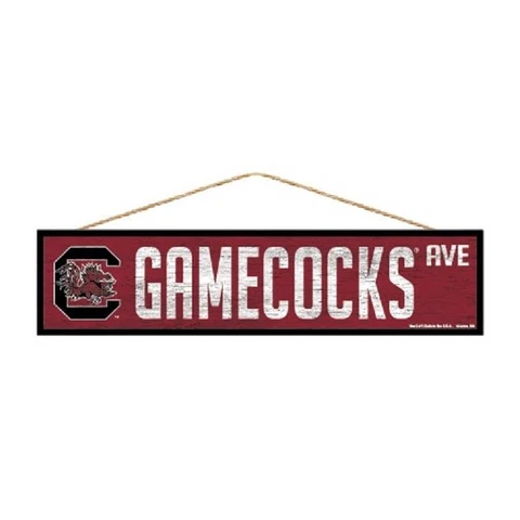 South Carolina Gamecocks 4"x17" Wood Sign Avenue Design [NEW] Street Banner Wall Cover