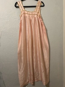 Antique 1920s Edwardian Pink Silk and Lace Nightgown Slip Dress - Picture 1 of 13