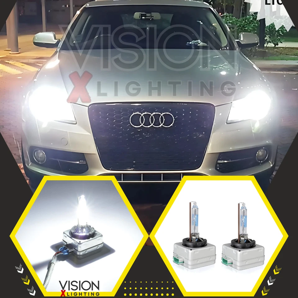 Par de lâmpadas de xenônio brancas 6000K faróis de feixe baixo D3S para Audi A4 B8 2008-2012 - Imagem 1 de 4