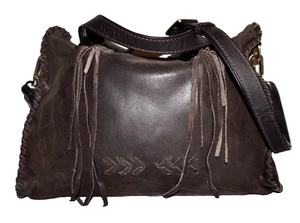 Bolso de Mano/Bolso Bandolera NINO BOSSI Desierto Marrón Cuero Envejecido 9 x 12 - Imagen 1 de 11