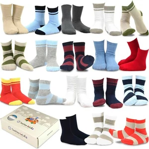 TeeHee Kids Boys Fashion Variety Crew 18 Pair Pack Socks Gift Box Sports Socks - Picture 1 of 11