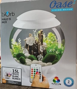NEW Sphere Fish tank BiOrb Atlantic® Oase HALO 15 Aquarium Remote White - Picture 1 of 7