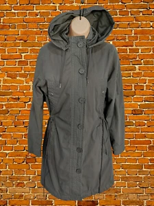 WOMENS GAP SIZE UK SMALL KHAKI GREEN HOODED PADDED PARKA JACKET COAT 100% COTTON - Picture 1 of 5
