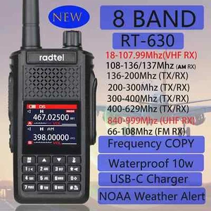 Full Bands Amateur Ham Radio Walkie Talkie, Wireless Copy Frequency RT-630,10W - Zdjęcie 1 z 26