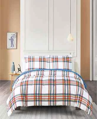 New Sega Rainbow Pride Plaid 3-Pc. Reversible Comforter Set Full/Queen or King - Image 1 of 3