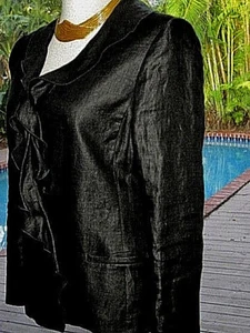 Casual Elegance Oscar de la Renta Casual Blk Ruffle Jacket    6-8  S FR38  Italy - Picture 1 of 8