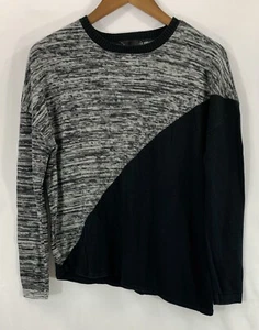 Noir Damen Asymmetrischer Stretch Pullover Langarm Oberteil L Brustumfang: 44,5" - Bild 1 von 5