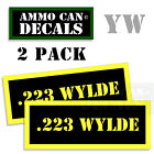 223 WYLDE Ammo Can Decals Ammunition Ammo Can Labels Set of Two Vinyl 3" YW