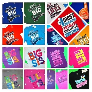 ~NEW~ Big Little Brother Sister Graphic Shirts Boys Girls ANNOUNCEMENT Gift Baby - Picture 1 of 79