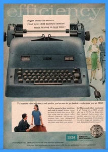 1958 IBM elektrische Schreibmaschine blau Office Secretary 25th Anniversary Print Ad - Bild 1 von 1