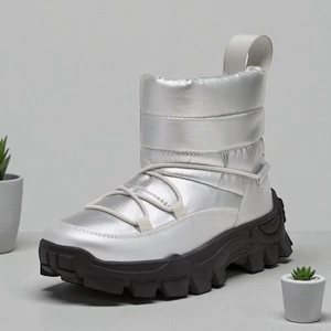 Dream Pairs Kids Kids Warm Snow Boots in Silver Size 3 - Picture 1 of 12