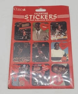 Vintage NOS Michael Jordan ungeöffnete Cleo Valentines Sticker NBA Chicago Bulls - Bild 1 von 3
