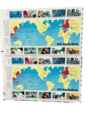 USPS 29-cent stamps: 1942: Into the Battle Collectors' Sheets - Image 1 of 3