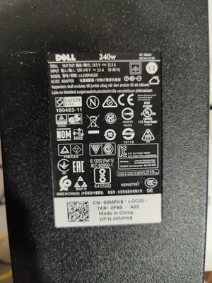 Dell 240W AC Power Adapter LA240PM160 19.5V 12.3A 03KWGY Power Supply - Image 1 of 4