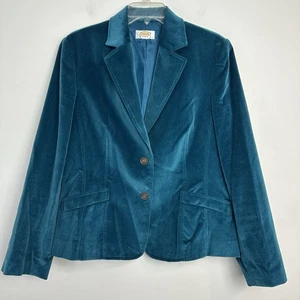 Vintage Talbots Blazer Velvet Blazer Silk Blend Womens 12 Petite Formal Holiday - Picture 1 of 11