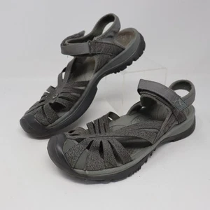 Keen Rose 1016733 Slingback Shoes Women's US 8 Gargoyle Leather Strappy Sandals - Picture 1 of 6