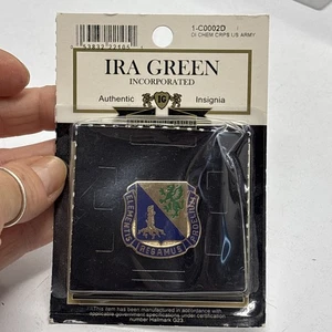 US Military Chemical Corps Insignia Pin - Elementis Regamus Proelium IRA Green - Picture 1 of 9